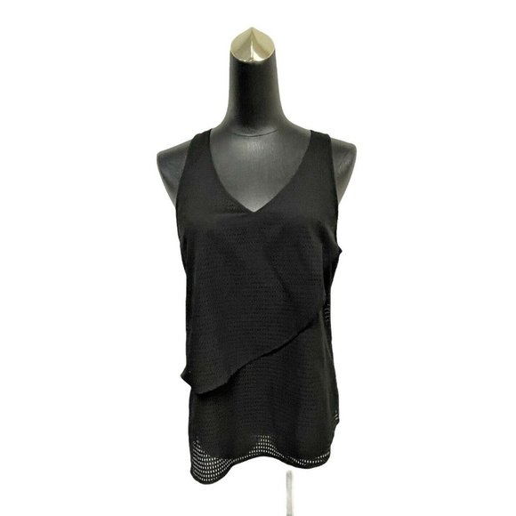 7 For All Mankind Women's Black Mesh Tank Small - Picture 1 of 5